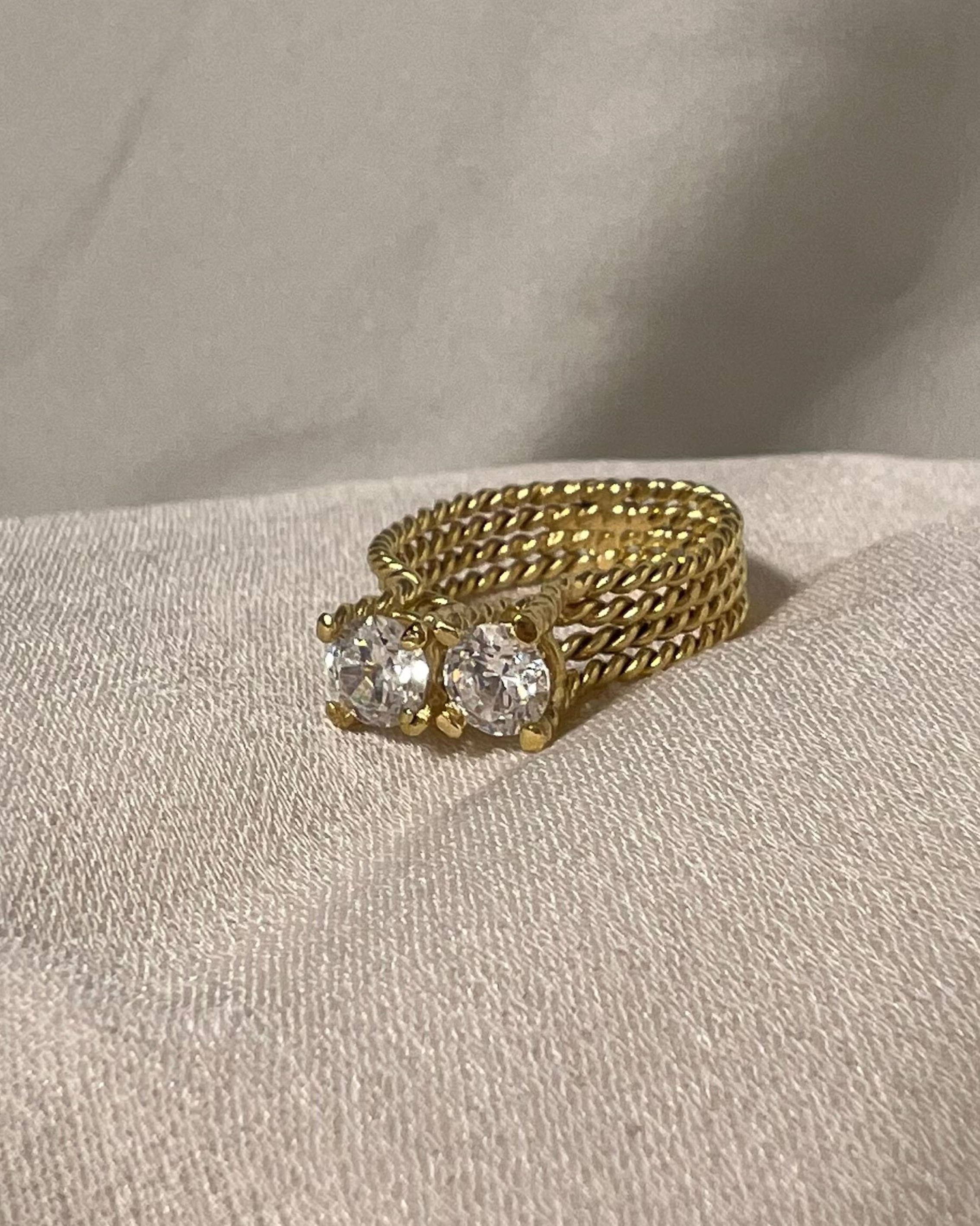 Anello Doppi Zirconi