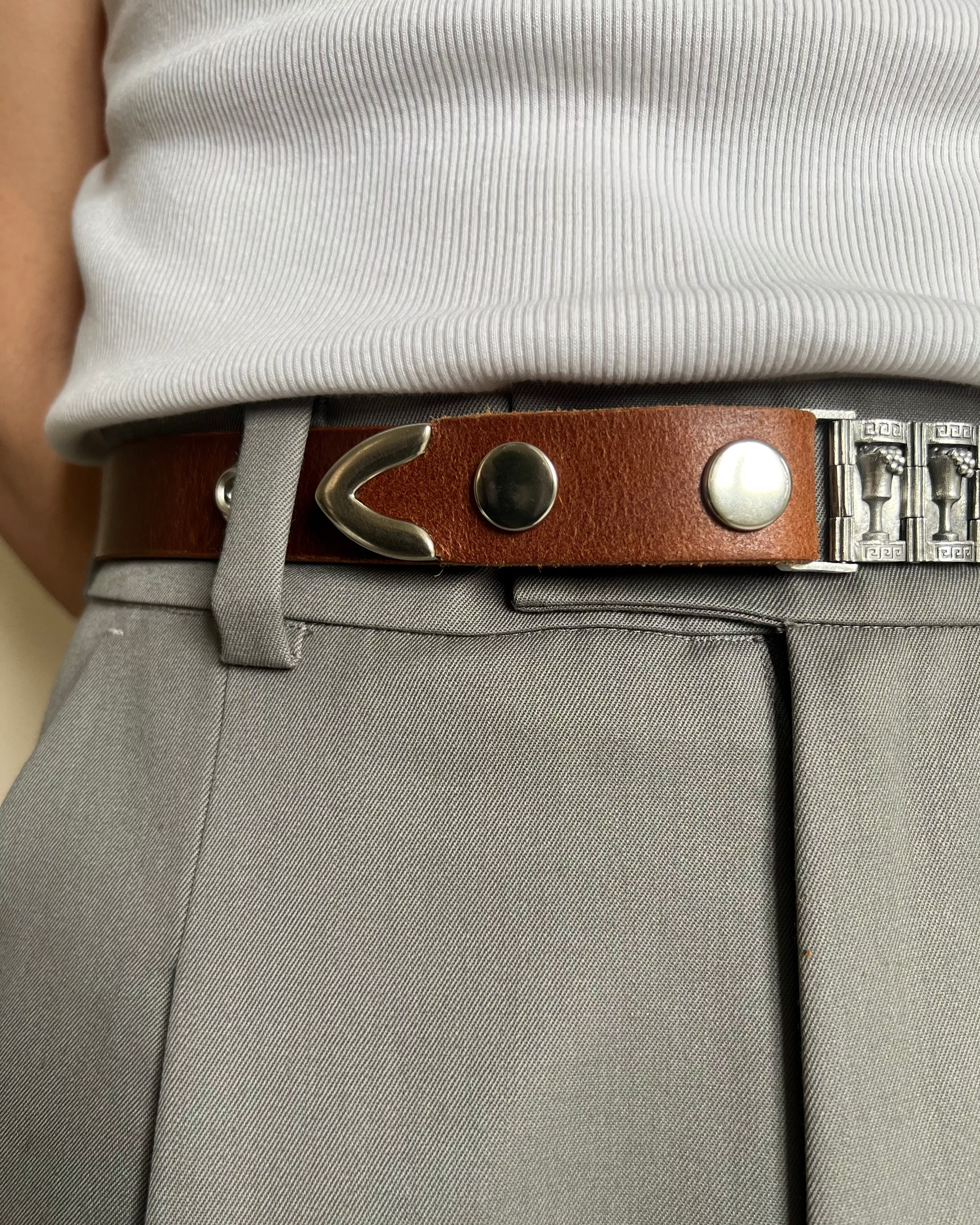 Metal-Leather Belt