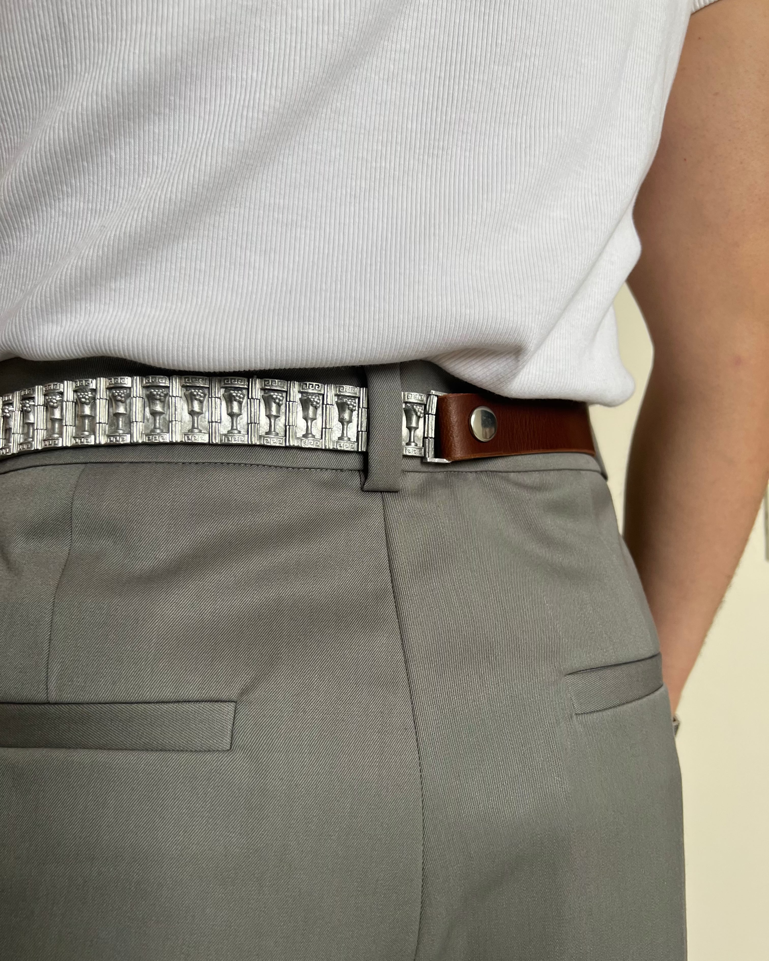 Metal-Leather Belt
